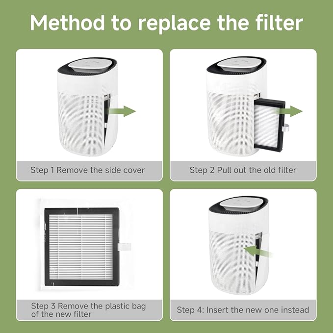 4 Pack DH02 3-in-1 Activated Carbon Replacement Filter Compatible - Image 3