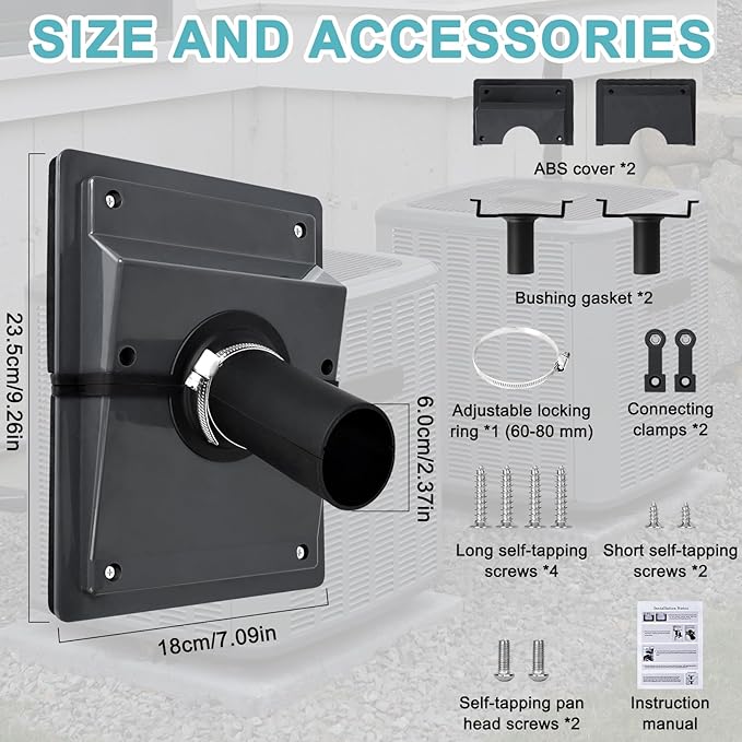HVAC Wall Penetration and Duct Kit Cover, Split Air Conditioning Duct Kit Wall - Image 5