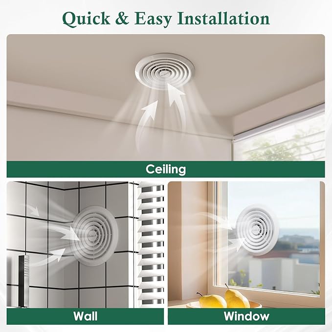Bathroom Exhaust Fan 8", 1.0 Sones Ideal Ventilation - Image 5
