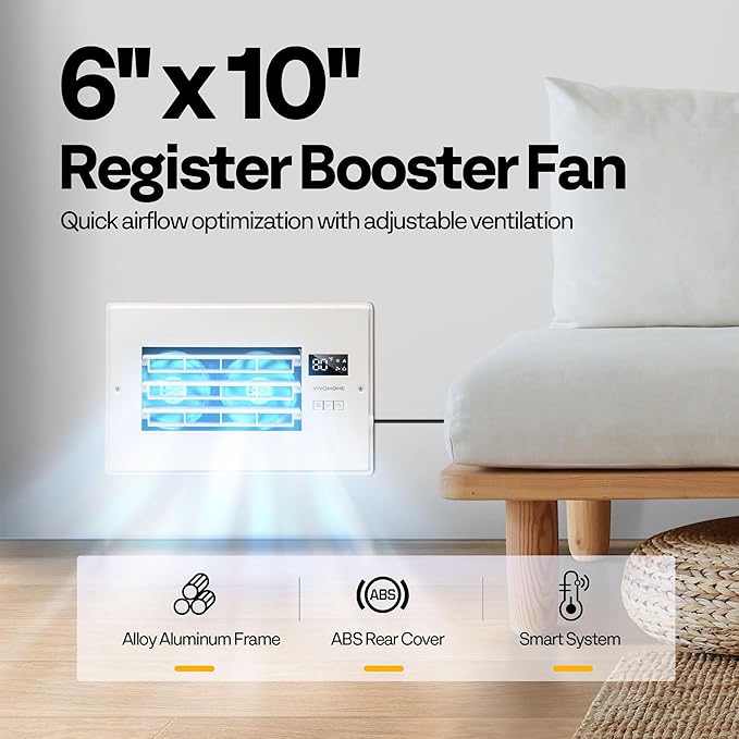 VIVOHOME 6'' x 10'' Opening Register Booster Fan - Image 7