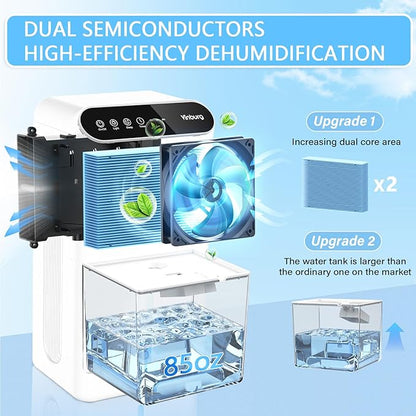 Dehumidifiers for Home 85 OZ Water Tank 800 sq. ft. Dehumidifier for Basement - Image 2