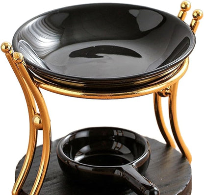 Tealight Candle Holder Oil Burner Wood Ceramic Aromatherapy Diffuser Wax Melt - Image 3