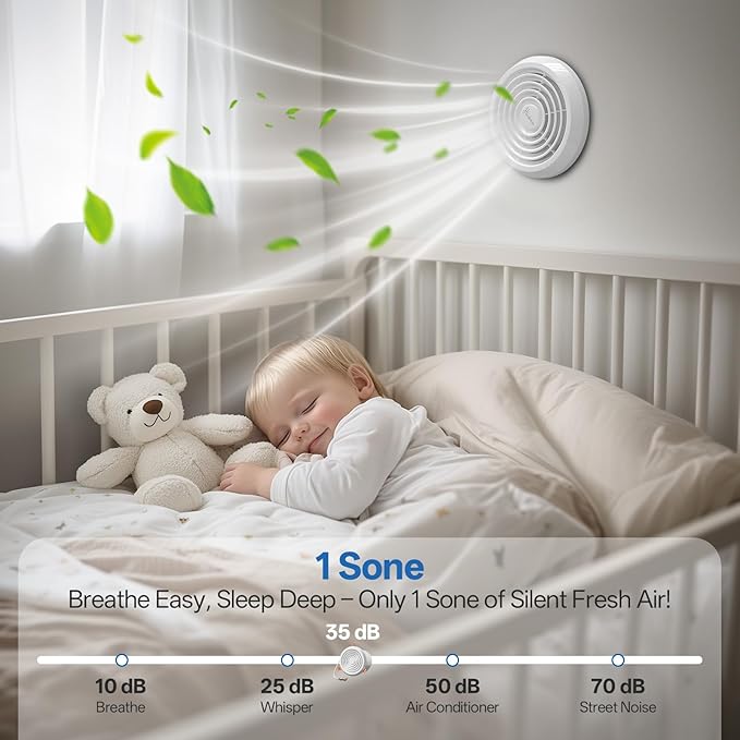 4inch Exhaust Fan, 110 CFM Wall Mounted Vent Fan, 1.0 Sone Quiet, Windows - Image 3