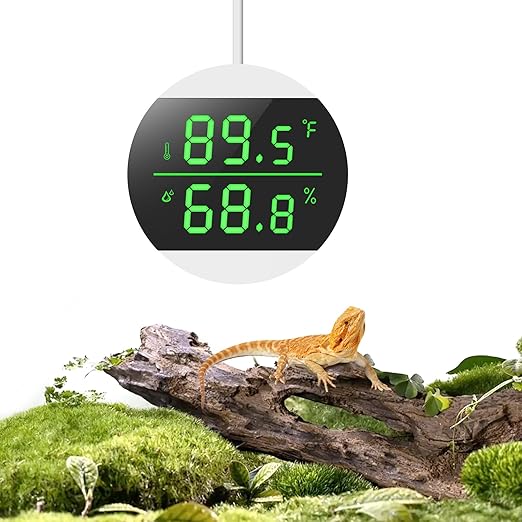 USB Power Supply LED Digital Reptile Thermometer Hygrometer, 10s Refresh Speed by Ankilo