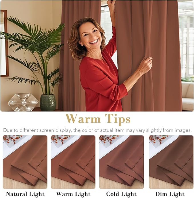 H.VERSAILTEX Blackout Curtains Thermal Insulated Window Treatment Panels Room - Image 6
