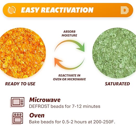"Dry & Dry" Premium Orange Indicating Silica Gel Desiccant Beads - Image 4