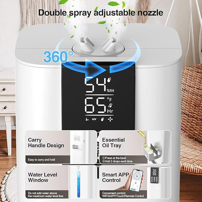 Smart Humidifiers Large Room Bedroom Home, 2.11Gal Quiet Top Fill Cool Mist - Image 6