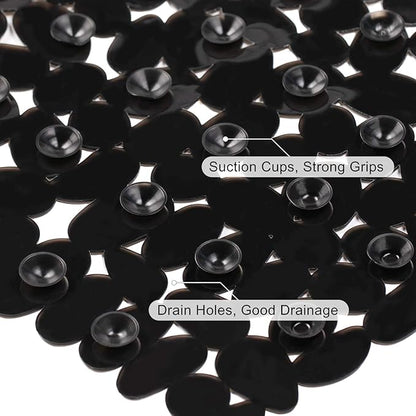 WELTRXE Non Slip Bathtub Mat 35 x 16 Inches Pebbles Shower Mats - Image 3