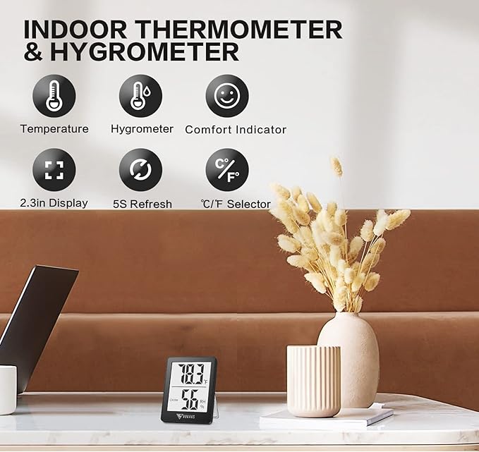 DOQAUS Digital Hygrometer Indoor Thermometer Humidity Meter Room Thermometer - Image 2