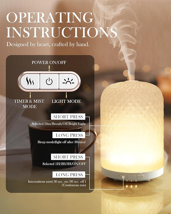 Essential Oil Diffuser – 2.4MHz Ultrasonic Aromatherapy Diffuser, Health Night - Image 5