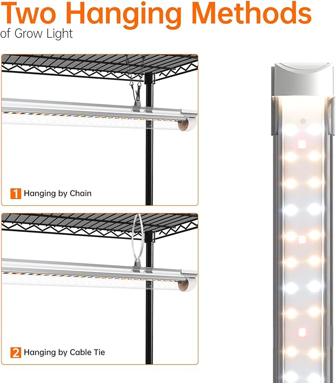Bstrip Plant Shelf with Grow Light, 5 Tier Large Tall Plant Stand with 3FT T8 - Image 5
