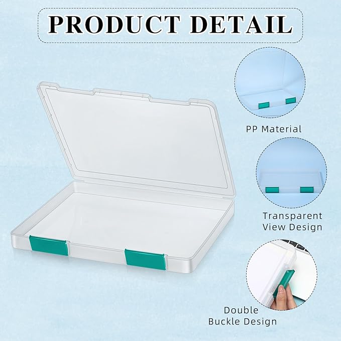 PerKoop 6 Pcs Clear Paper Storage Box A4 Plastic File Box Document Paper - Image 3