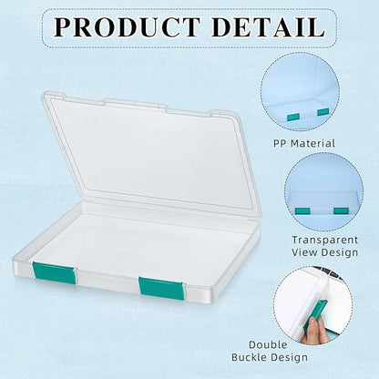 PerKoop 6 Pcs Clear Paper Storage Box A4 Plastic File Box Document Paper - Image 3