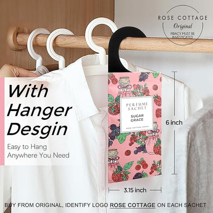 ROSE COTTAGE Large 12 Packs Sugar Grace Hanging Closet Deodorizer Air Freshener - Image 2