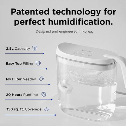 Carepod Mini 21P Ultrasonic Cool Mist Humidifier Whisper-Quiet Filter-Free Easy - Image 2