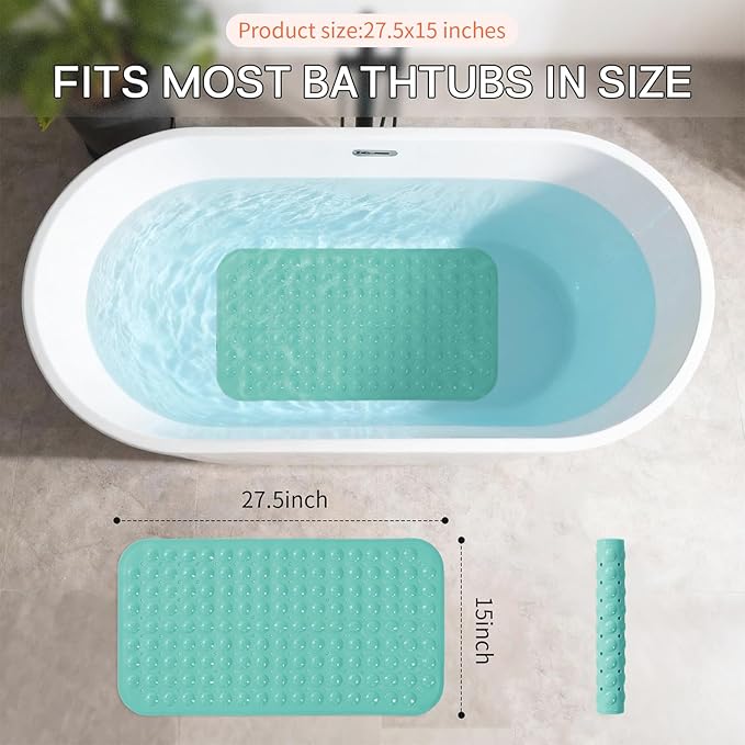 Anti-Slip Bathtub Shower mat, 27.5×14.5（Approximately 70×37cm） inch Soft - Image 3