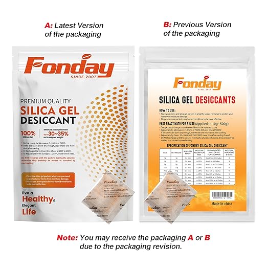 50g x 10 packs Fonday Rechargeable Silica Gel Desiccant Packets Food Grade Fast - Image 9