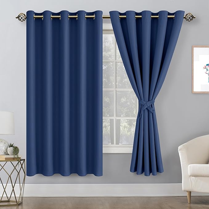 Hiasan Blackout Curtains for Bedroom, 60 x 63 Inches Length - Image 2