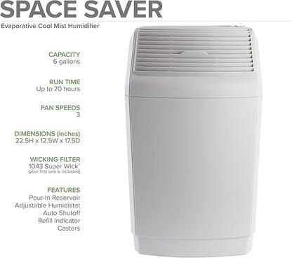 AIRCARE Space Saver Large Evaporative Whole House Commercial 6 Gallon Humidifier - Image 2