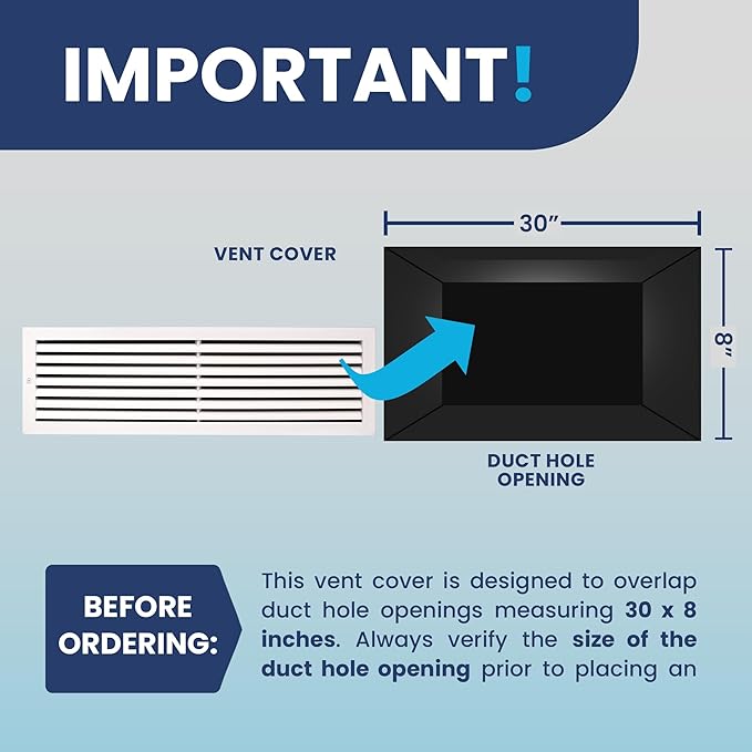 30x8 Inch Air Return Vent Cover Decorative – Premium Aluminum AC Vent Cover - Image 4