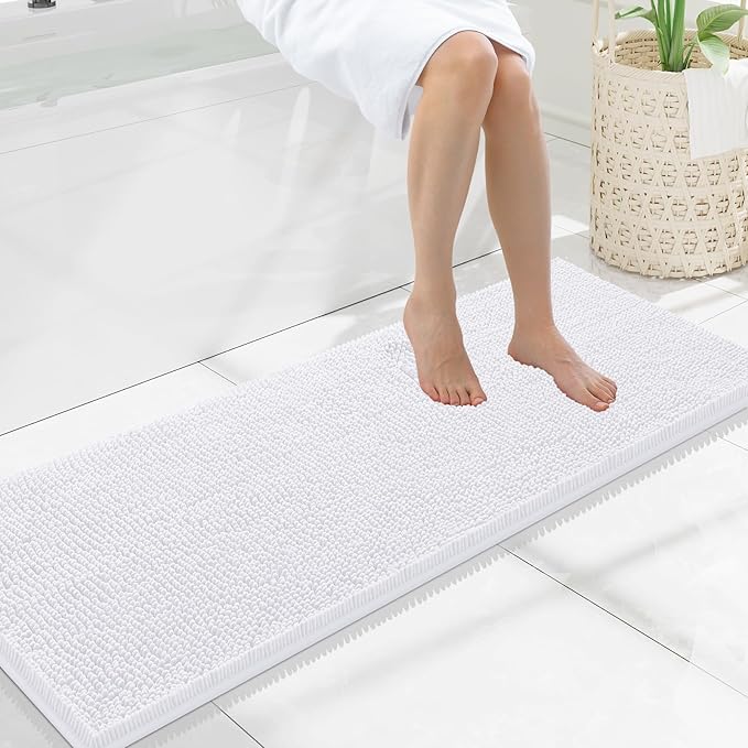 Smiry Luxury Chenille Bathroom Rugs 47x17, Extra Soft and Absorbent Shaggy Bath by Smiry