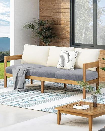 Fuloon Waterproof Seat Cushion Covers 3 PCS, Stretch Sofa Cushion Slipcovers - Image 2