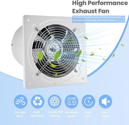 8 inch Exhaust Fan, 735CFM Wall Mounted Vent Fans, Ventilation Blower - Image 2