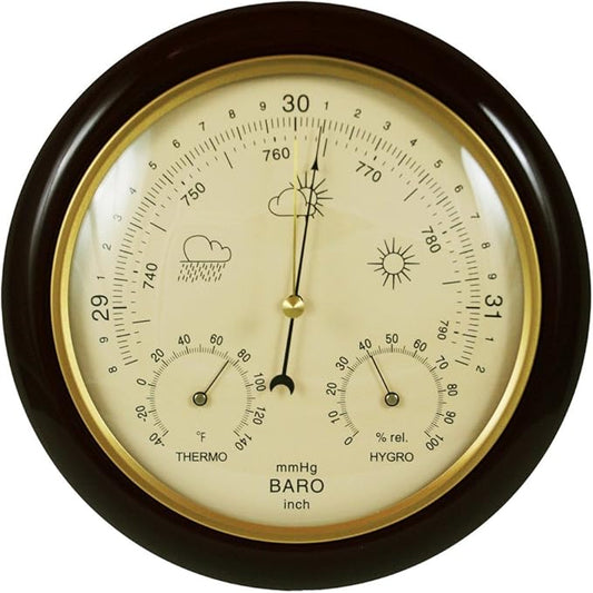 Ambient Weather WS-YG302A WS-YG302-Y Cherry Finish Traditional Barometer by AmbientWeather