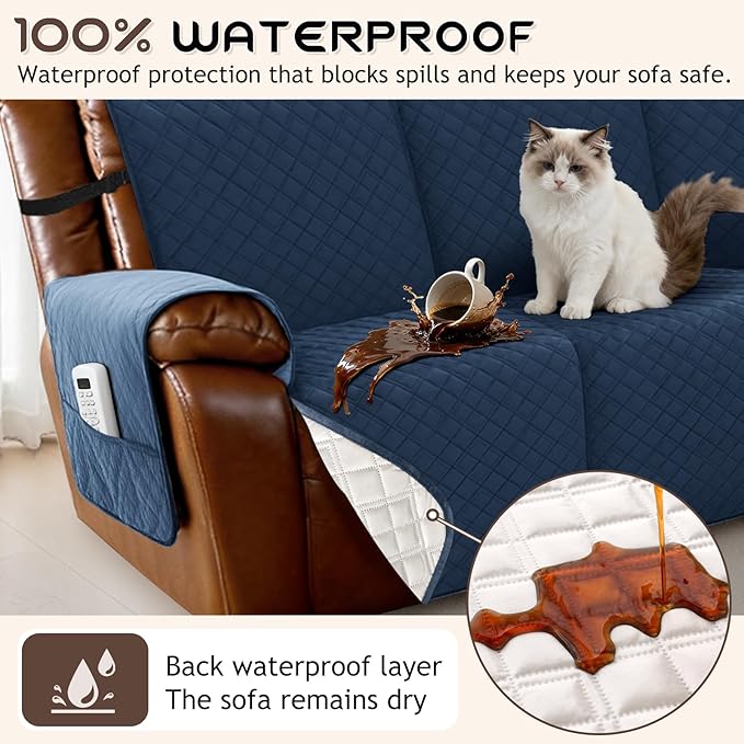 Arfntevss Waterproof Recliner Sectional Couch Covers - Image 2