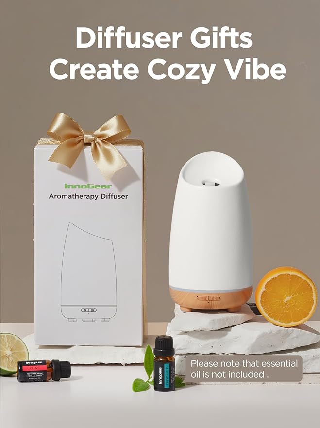InnoGear 150ml Ceramic Oil Diffuser, Handcrafted Stone Essential Oil Diffuser - Image 5