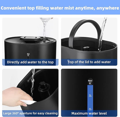 6L Humidifiers for Bedroom Large Room Home, Cool and Warm Humidifier for Plants - Image 9