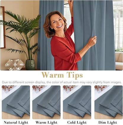 H.VERSAILTEX Blackout Curtains Thermal Insulated Window Treatment Panels Room - Image 6