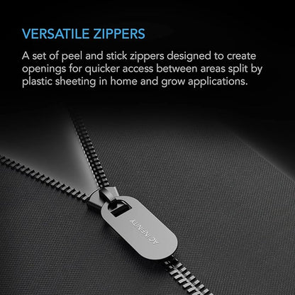 AC Infinity Peel and Stick Zipper 2-Pack, 7 ft. x 3 in. Heavy Duty Dust Barrier - Image 2