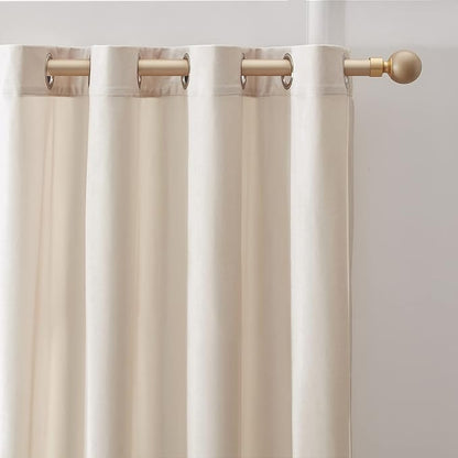 BULBUL Cream Velvet Curtains 63 inch:Ivory Luxury Elegant Living Room - Image 2