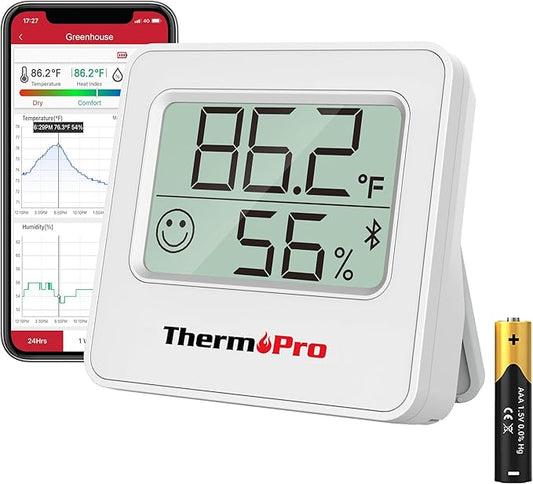 ThermoPro TP357 Digital Hygrometer Indoor Thermometer of 260FT, Room by ThermoPro