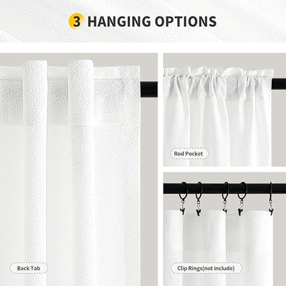MIULEE White Thermal Insulated Curtains 96 Inches Long 2 Panels Set - Image 7