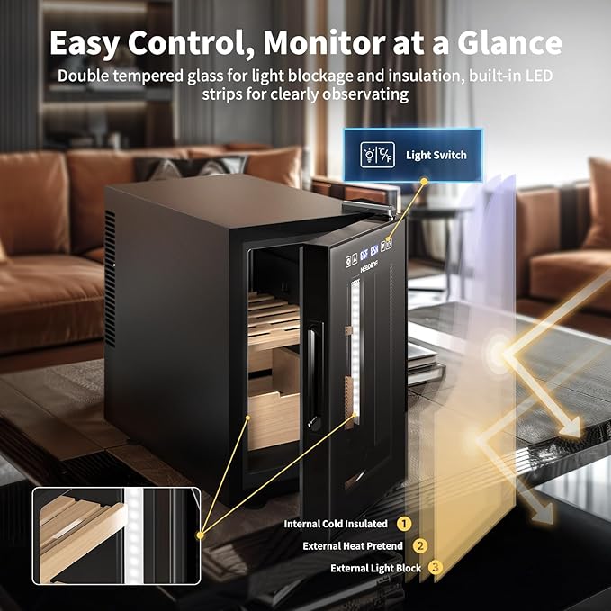 NEEDONE Cigar Humidor 16L Pro 1S, Smart Humidity & Temp Quiet Control System 2.0 - Image 5