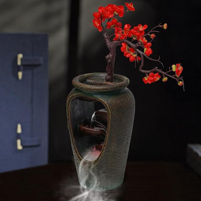 20Inch Tabletop Decorative Flower Vase Style Bonsai Waterfall Fountain - Image 9