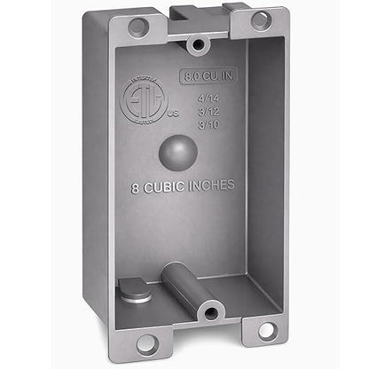 Plastic Electrical Box, Shallow Remodel Box, 8 Cubic Inch Grey Outlet Box by AirmontProducts
