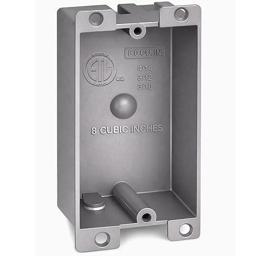 Plastic Electrical Box, Shallow Remodel Box, 8 Cubic Inch Grey Outlet Box by AirmontProducts