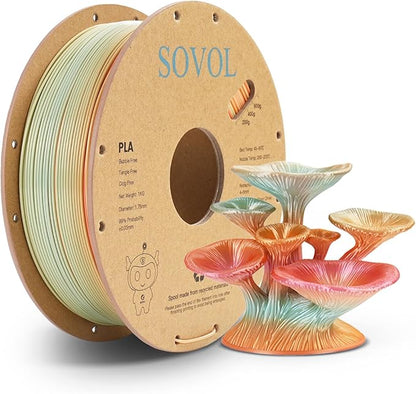Sovol 3D Printer Silk Shiny Gradient Multicolored Fast Change Rainbow PLA 1kg by Sovol