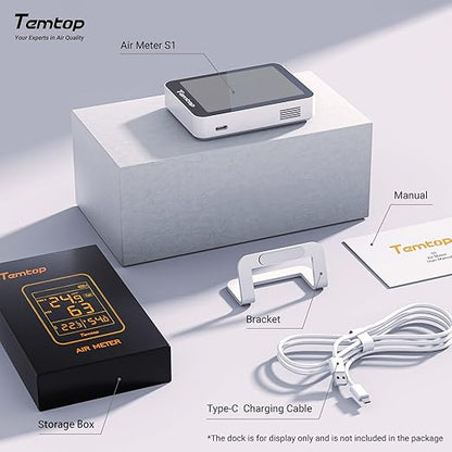 Temtop 2 Pack S1 Indoor Air Quality Monitor, Portable AQI PM2.5, Temperature - Image 8