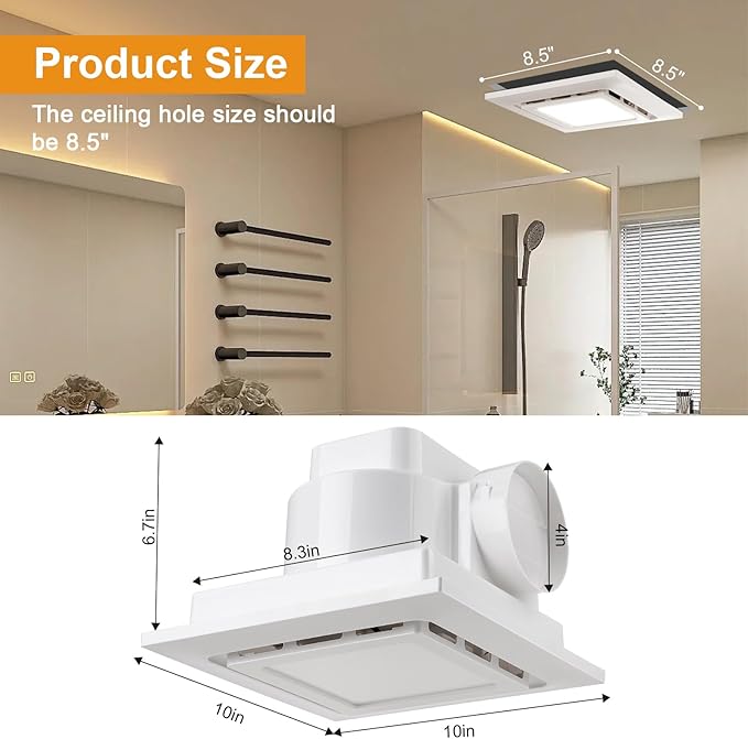 10" Ultra Quiet Bathroom Exhaust Fan - Image 2