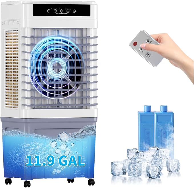TABU 3531CFM Evaporative Air Cooler, 3-in-1 Portable Swamp Cooler by TABU