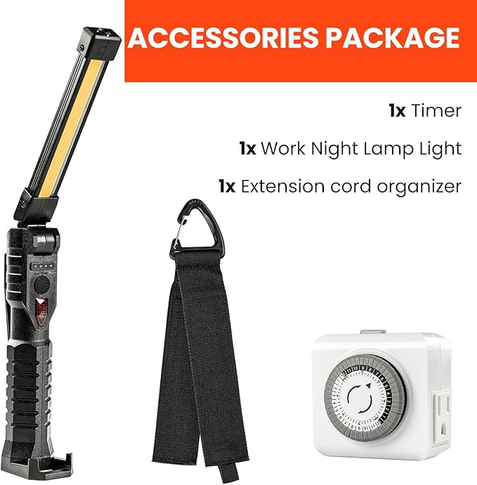 Abestorm Accessories Package. 180° Rotate LED Worklight, Extension Cord Holder - Image 2