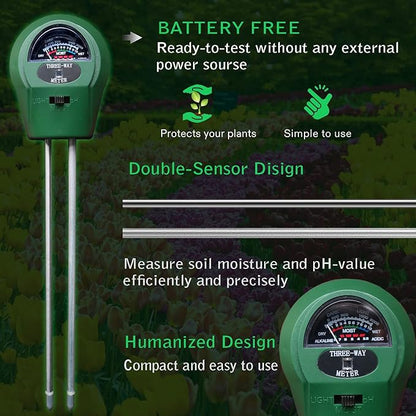 3-in-1 Soil Tester. Soil pH Meter + Moisture Meter +Light Tool - Image 4