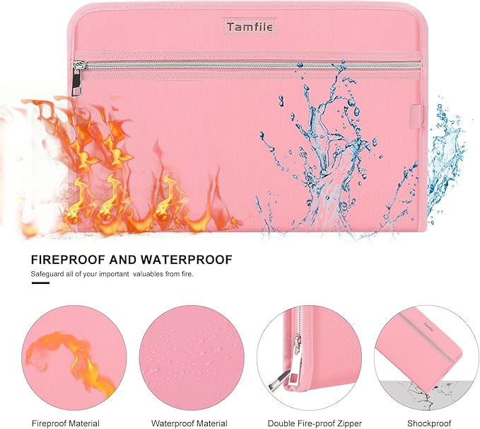 Fireproof Safe Accordion File Organizer Bag Folder, Waterproof Expanding Filing - Image 2