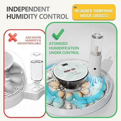 MeeF incubators for Hatching 28 Eggs, Independent atomizing humidifier - Image 3