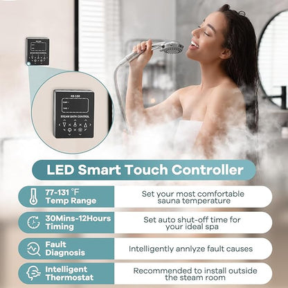 12KW Commercial Self-Draining Steam Generator Shower System Home Steam Bath Spa - Image 4