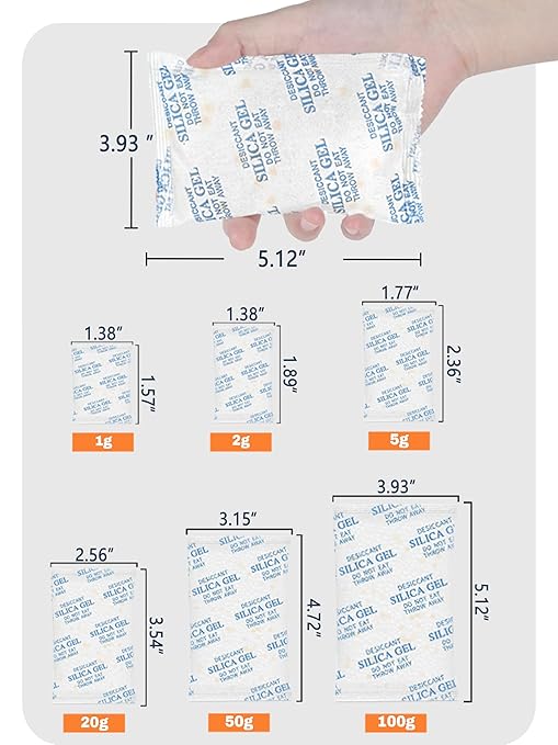 5 Gram Color-Indicating Silica Gel Packets, Premium Food Grade Desiccant - Image 6